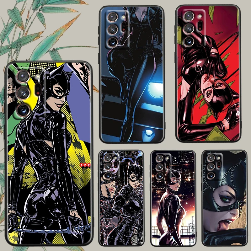 Film C-Catwoman Sexy For Samsung Note 20 10 Ultra Plus A31 A14 A12 A70 A34 A25 A04 A05 A15 A24 5G Black TPU Phone Case