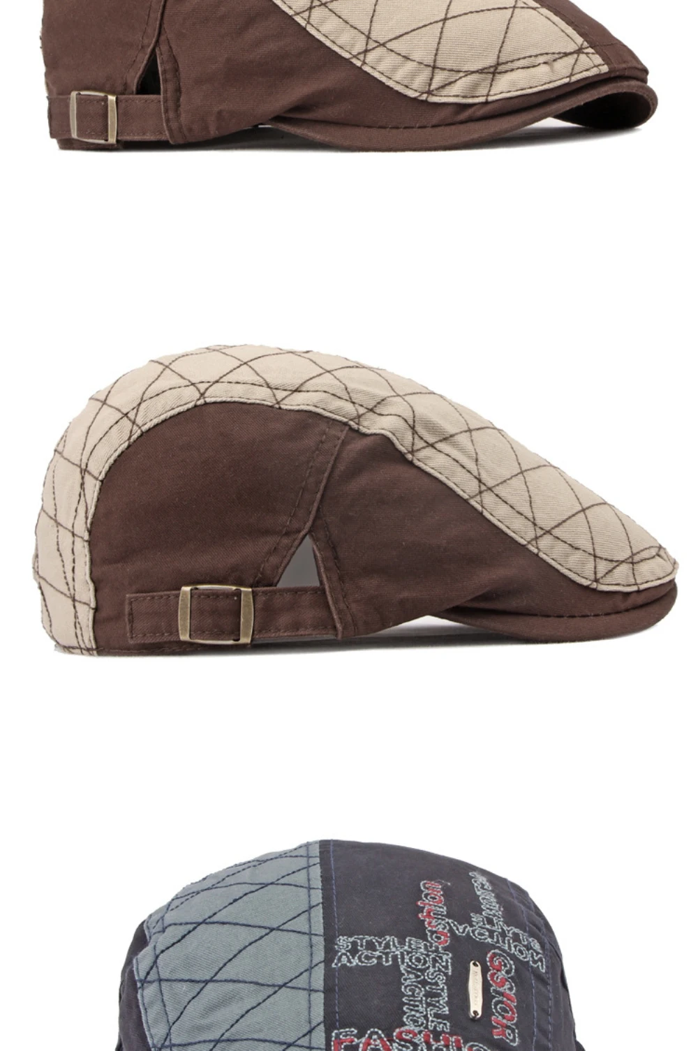HT4655 Baskenmütze für Herren und Damen, Frühling Sommer Herbst Sonnenkappe, Unisex Ivy Flat Cap, Künstler-Malermütze, 100% Baumwolle Herren-Baskenmütze – Detail 7