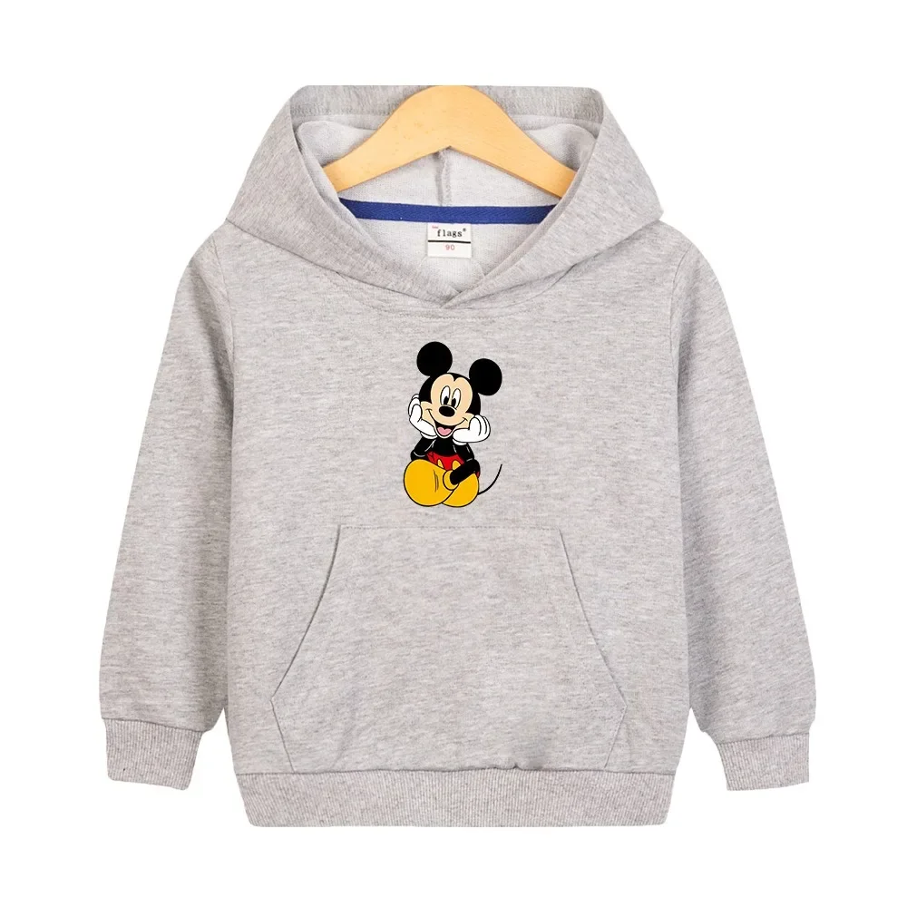 ฤดูใบไม้ร่วงและฤดูหนาวแฟชั่นและน่ารัก Disney Mickey Mouse การ์ตูนอะนิเมะพิมพ์ผู้หญิง Hoodie คู่เสื้อผ้า Hoodie