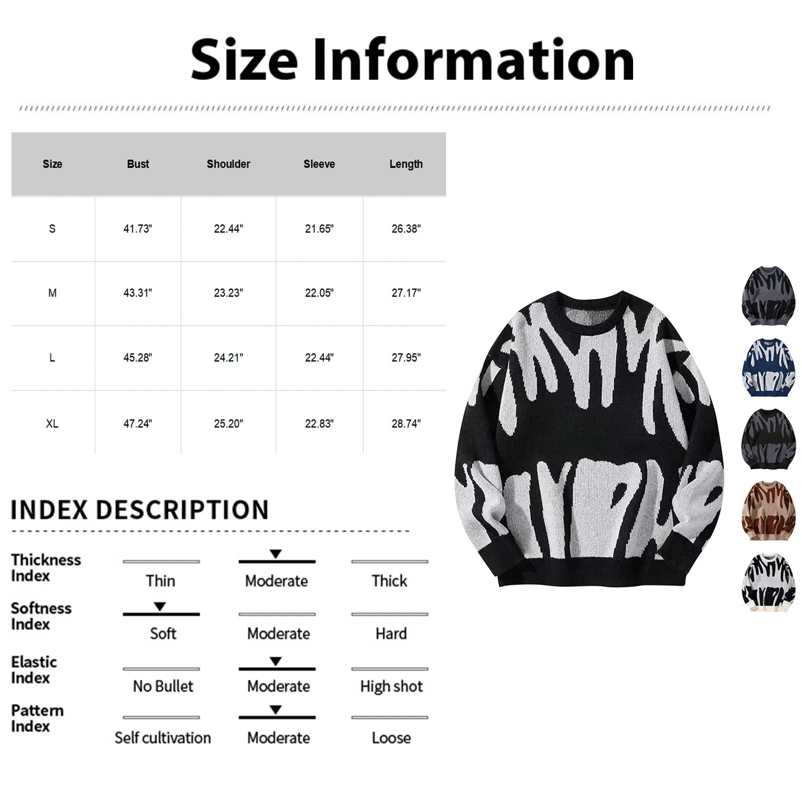 Unisex Sweaters Pullovers Autumn And Winter New Fashion Abstract Letter Jacquard Sweater With Warm And Thick Contrast Color Knit