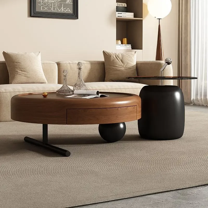 table combination small apartment high-end creative living room retro style medium and ancient style coffee table French style