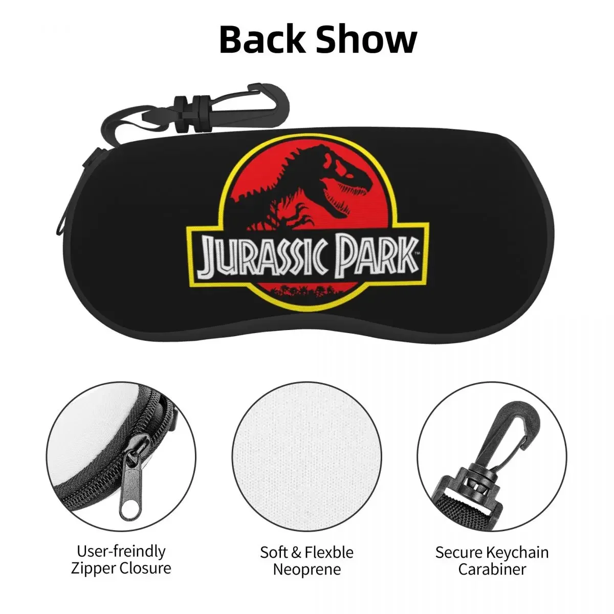 Caja de gafas personalizada de Jurassic Park, elegante caja de gafas de sol con diseño de concha del mundo de dinosaurio