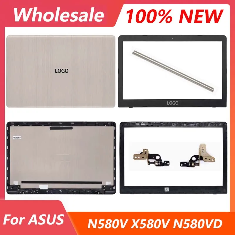 New Metal Case For Asus N580 N580V N580G N580VD NX580V NX580VD Laptaop LCD Back Cover Front Bezel Hinges Hinge Cover 15.6 Inch