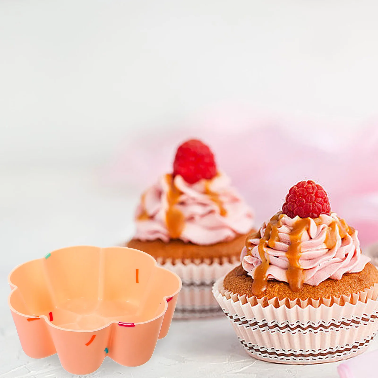 

12pcs Silicone Baking Cup Reusable Non Stick Kitchen Supplies Tools Bread Cake Maker Pastry Cupcake Molds Flower Baking Mold