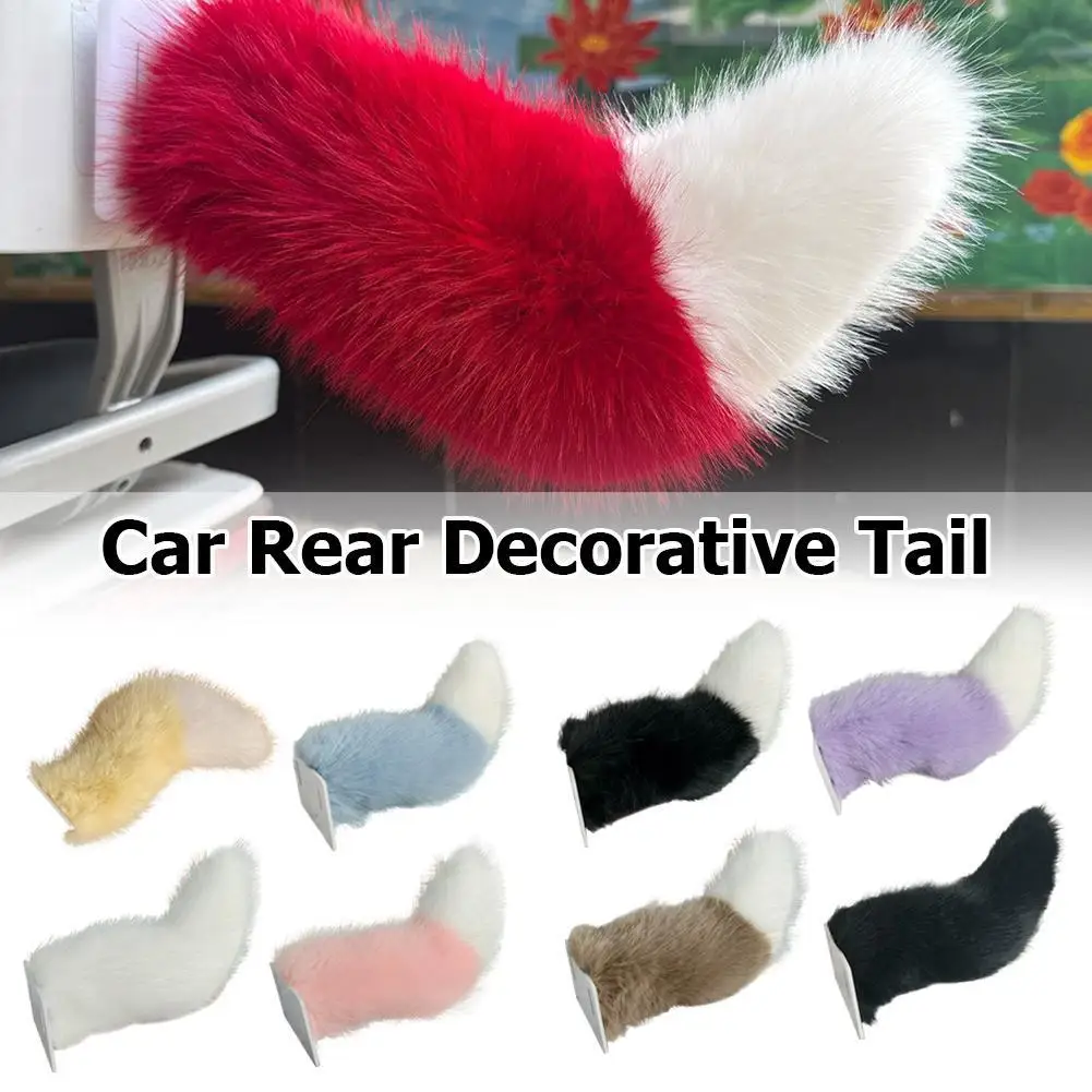 Car Rear Decorative Tail Plush Tail Ornament Motorcycle Plush Tail Decoration Accessories Easy To Use For Backpack Luggage