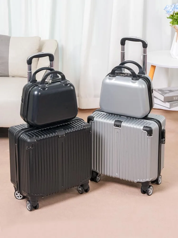 

2-piece 14-inch Makeup Bag 18-inch Carry-on Suitcase Small Travel Suitcase Suitable For Both Men And Women With Handle