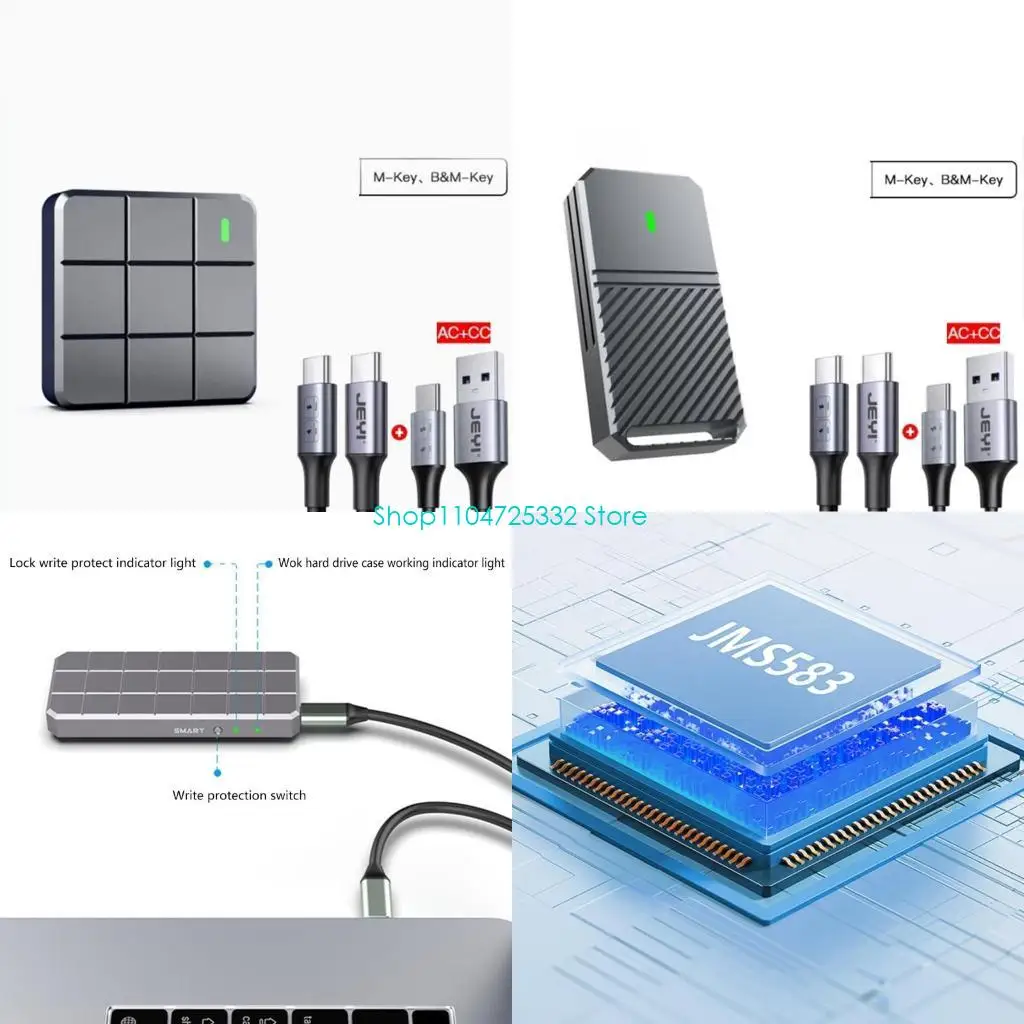 

P5EA M.2 NVMe SSD Enclosure Adapter Tool-Free USB C 3.2 10Gbps PCIe M Case