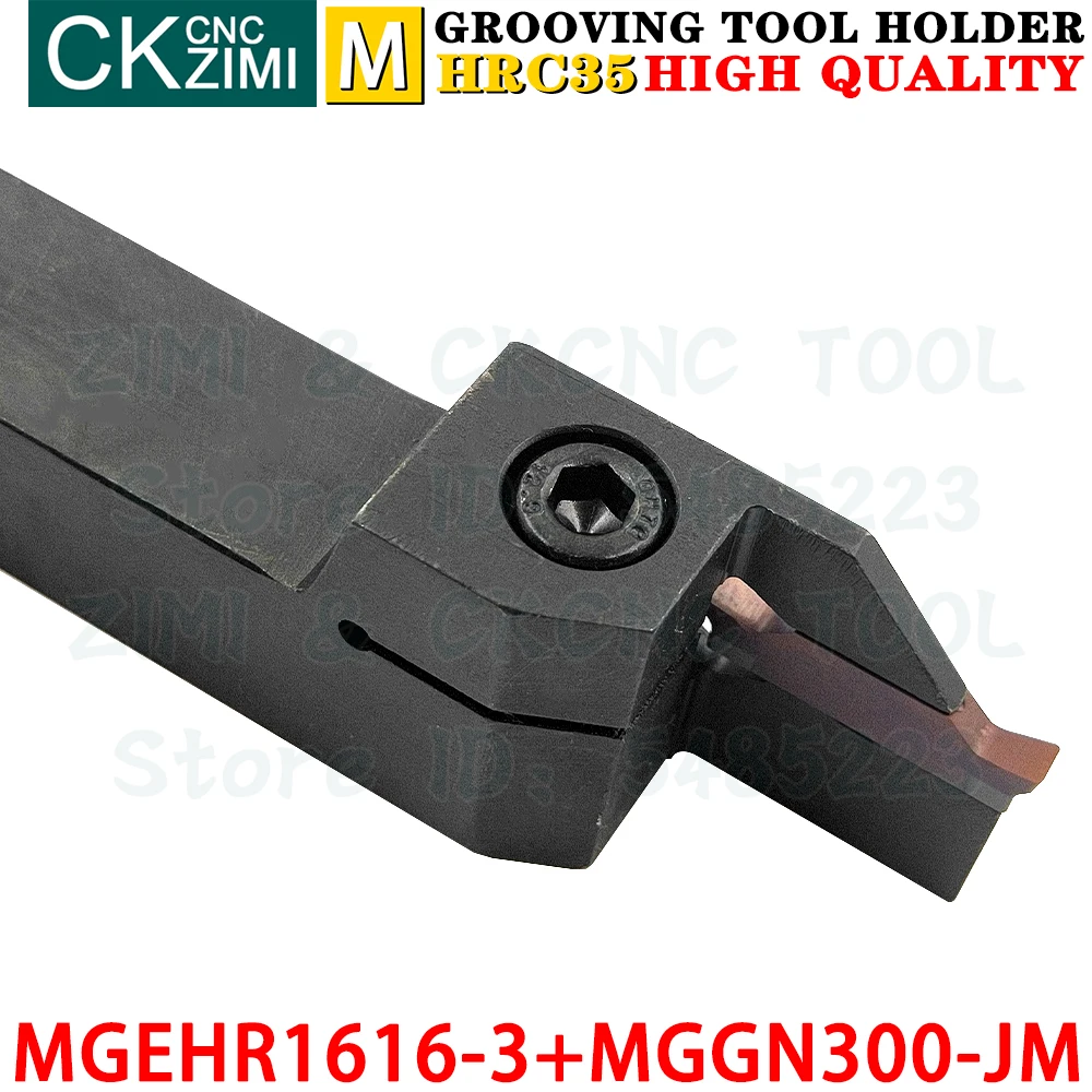MGEHR1616-3 MGEHR 1616 3mm Suporte de ferramenta de ranhuramento Suporte com fenda de corte + MGGN300-JM MGGN 300 Ferramentas de insertos de metal duro para insertos de ranhura Ferramentas de corte de torneamento CNC