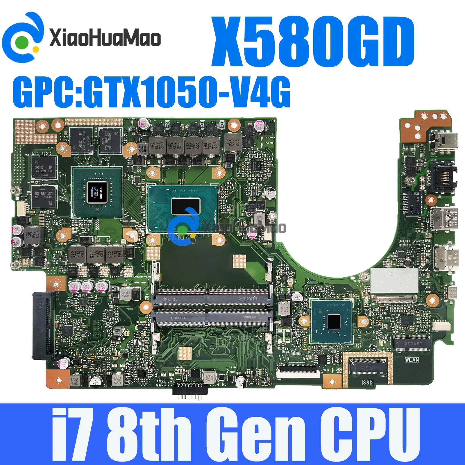 

X580G with i7-8750H CPU GTX1050-V4G GPU Mainboard For ASUS Vivobook N580G NX580G M580G X580GD N580GD NX580GD Laptop Motherboard