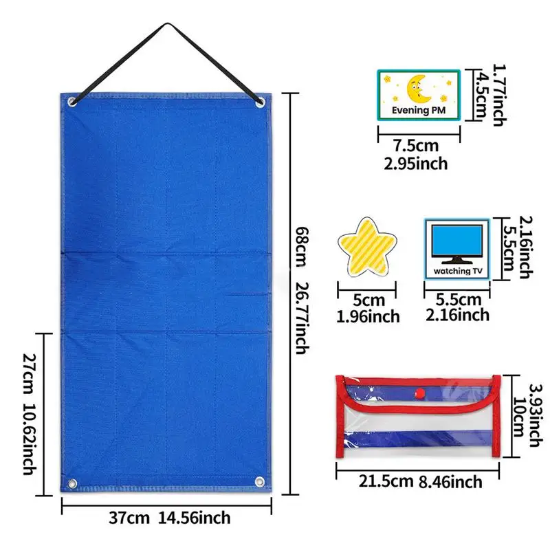 Tableau de calendrier mural pour enfants et tout-petits, calendrier visuel, tableau de routine 03 avec 72 cartes pour la maison et la famille