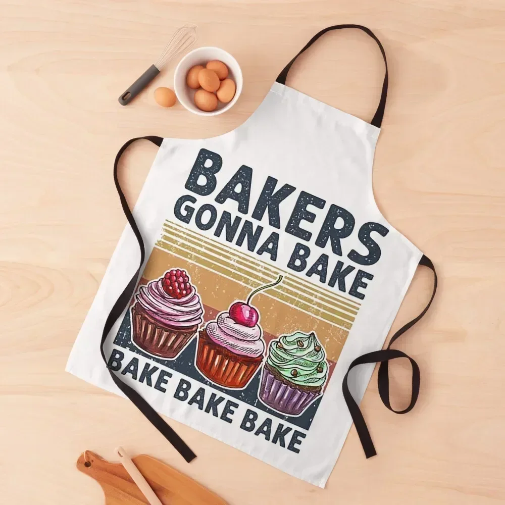 Bakers Gonna Bake Bake Bake Retro Apron Kitchen Household Items Cleaning Products For Home men Apron