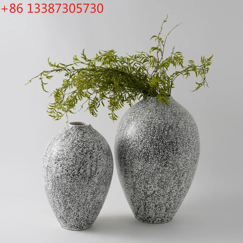 

Керамическая ваза ручной росписи из Цзиндэчжэня, украшение для гостиной, простой стиль, напольная, большая, с эффектом высокого класса