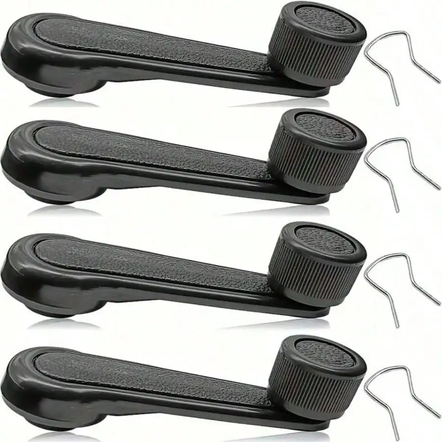 4Pcs Car Window Crank Handle, Manual Wiper Linkage With Bushings And Springs, Universal Car Interior Replacement Part, Decorativ