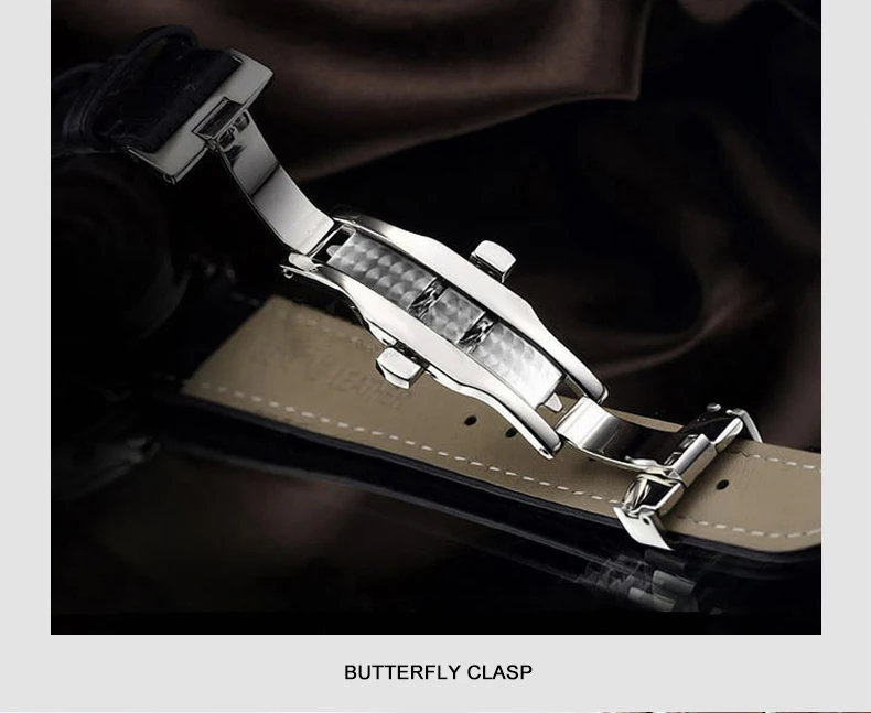 BORMAN Relógio Automático Masculino 39mm Relógio de Pulso Mecânico Ultrafino 5Bar À Prova D 'Água Safira Luminosa