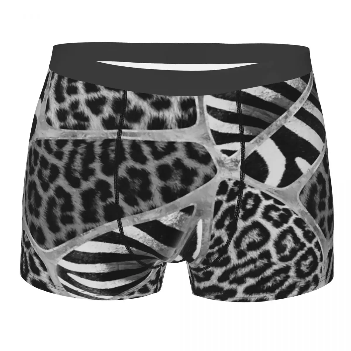 Male Cool Leopard And Zebra Skin Pattern Underwear Boxer Briefs Men Soft Shorts Underpants