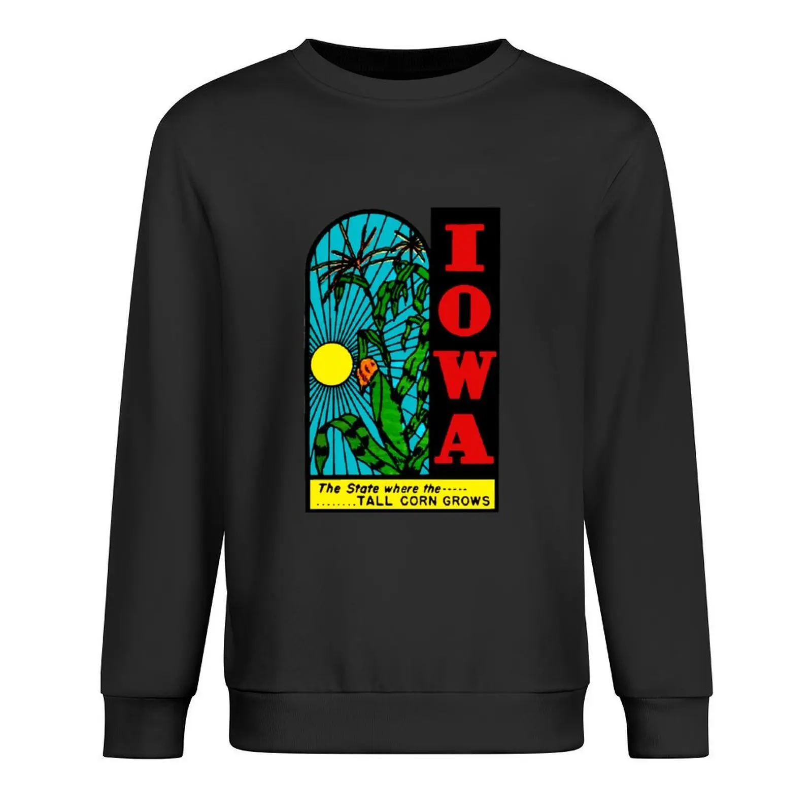

Iowa IA State Tall Corn Vintage Travel Decal Pullover tracksuits autumn autumn clothes men's sweatshirts