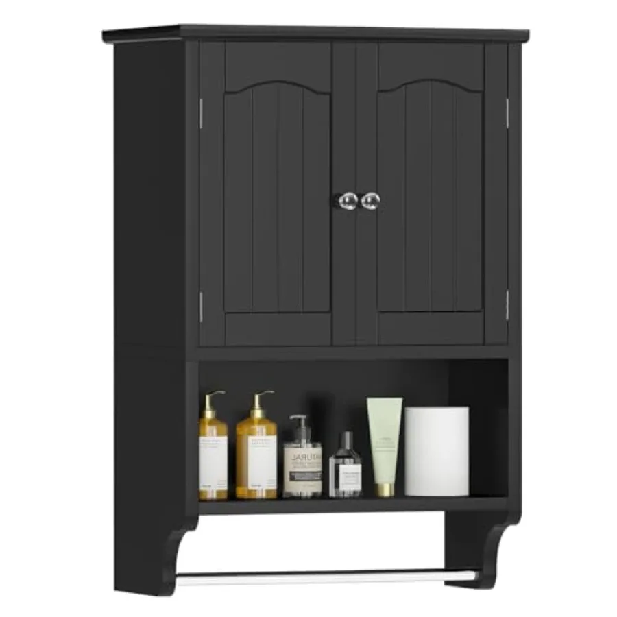 

Bathroom Wall Cabinet with Adjustable Shelves and Towel Rack Wall Mounted Over The Toilet Storage Cabinet for Bathroom Living R