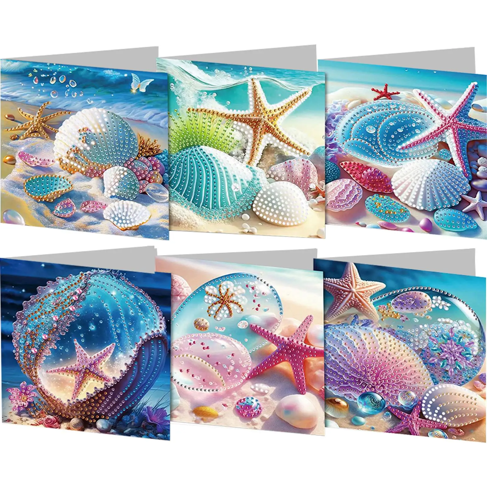 

6pcs DIY Diamond Painting Greeting Card Set Xmas Floral Pattern Diamond Art Handmade Cards for Xmas Birthdays & Special Occasion