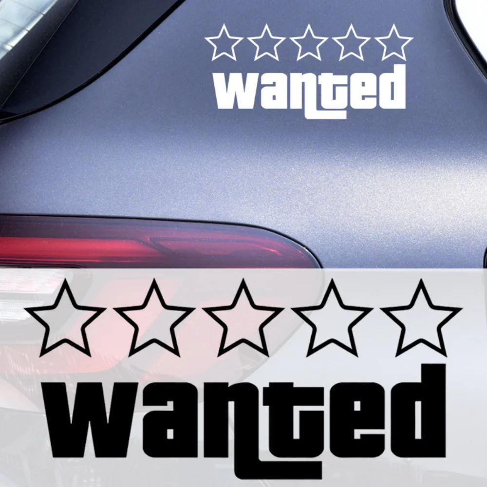Car Stickers Wanted Laser Car Funny Stickers Auto Vinyl Film Decals for Car Bumper Windows Motorcycle Laptop Walls Accessories