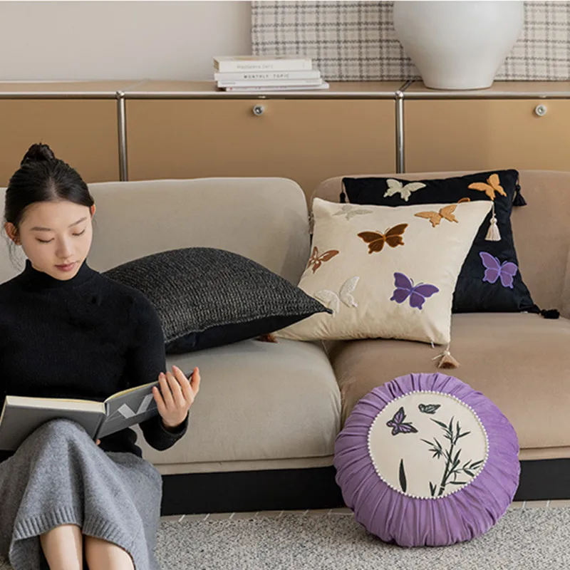 CuteLife Vintage Butterfly 45x45CM Throw Pillow Cover Soft Home Textile Cushion Cover Living Room Bed Sofa Decorative Pillowcase