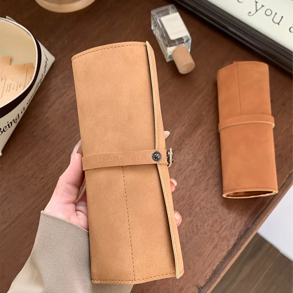 Watch Band Roll Organizer with 5 Slots,Storage Box,Easy Carry On Watchlover Storage,Full Grain Leather,Handmade Travel Case