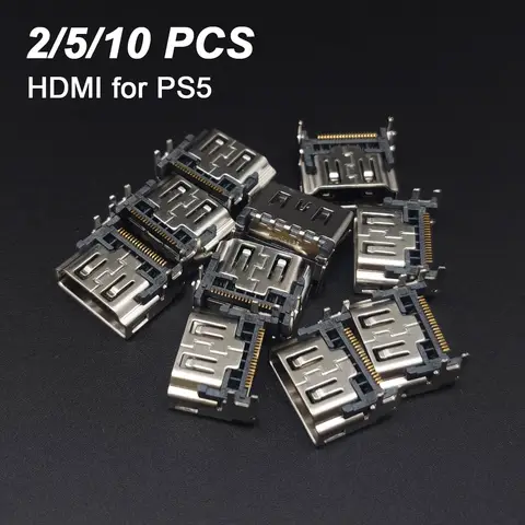 2/5/10Pcs HDMI 2.1 Port Socket Interface Connector Replacement Repair Parts For PS5 Game Console Host HDMI Jack Replacement