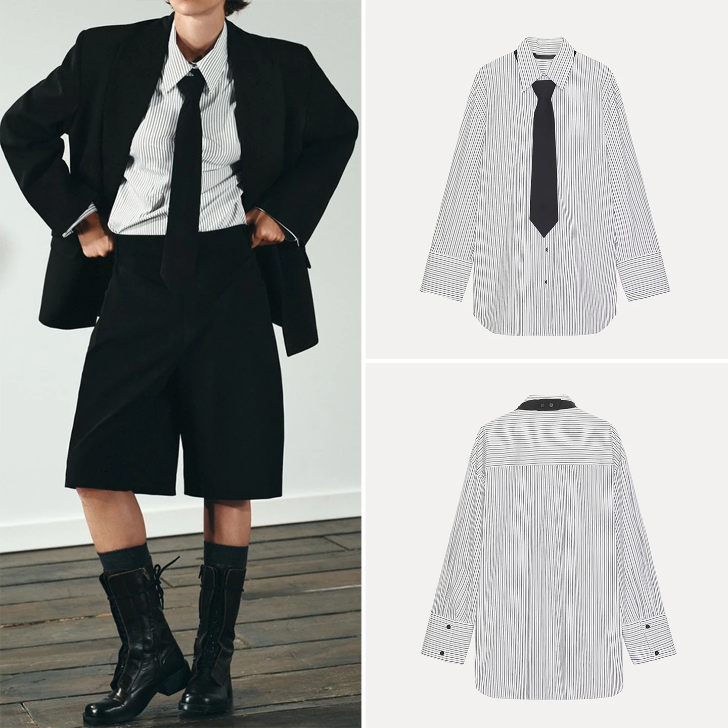 

Повседневная женская одежда свободного покроя с галстуком Faion, длинная одежда в полоску с узором для девочек, осень 2022, бренд Z