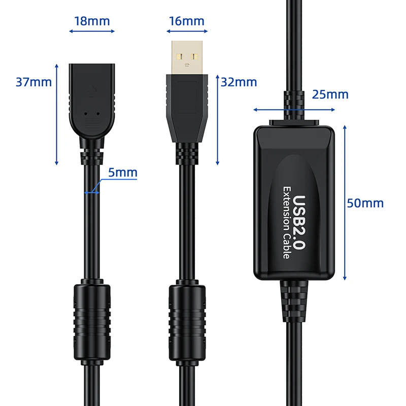 10M USB 2.0 Active Extension Cable with booster Active USB 2.0 Extension Cord 10M USB 2.0 Extendr A male to Female with booster