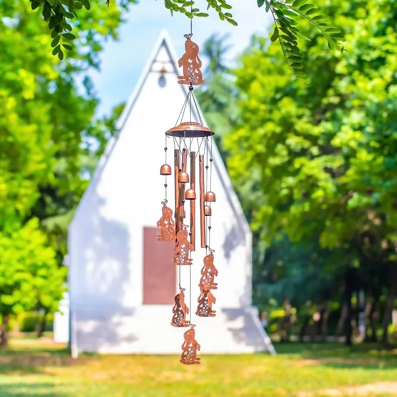 

Металлическая трубка с изображением животных, колокольчик с 4 металлическими трубками, подарки на день рождения в помещении, фестиваль, лужайка, патио, дом, крыльцо, украшения для сада