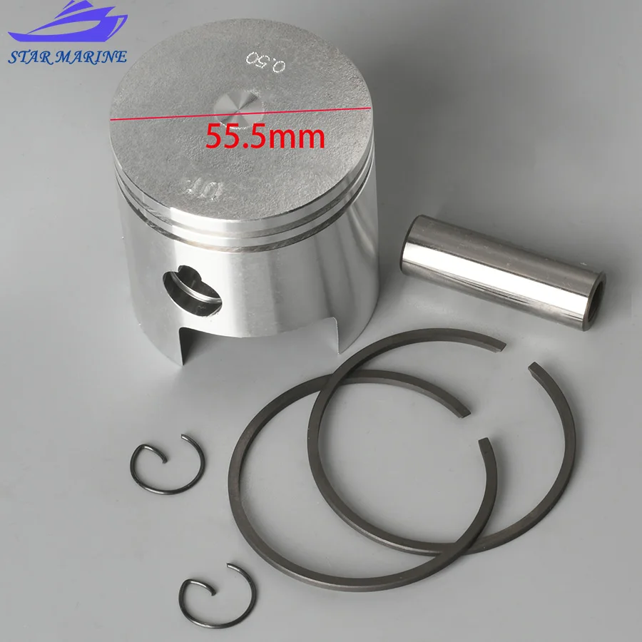 Piston set (0.5Mm O/s) 351-00004-0 for Tohatsu boat engine 15HP 18HP M15B2 M15C M18D M9.9B2 M9.9C piston ring 350-00014-0