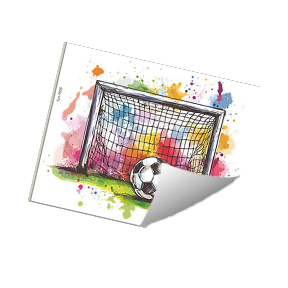 For Playful Bedroom Touch Soccer Wall Stickers Bedroom Decor Sticker Removable PVC Wall Decals Wall Sticker As Shown