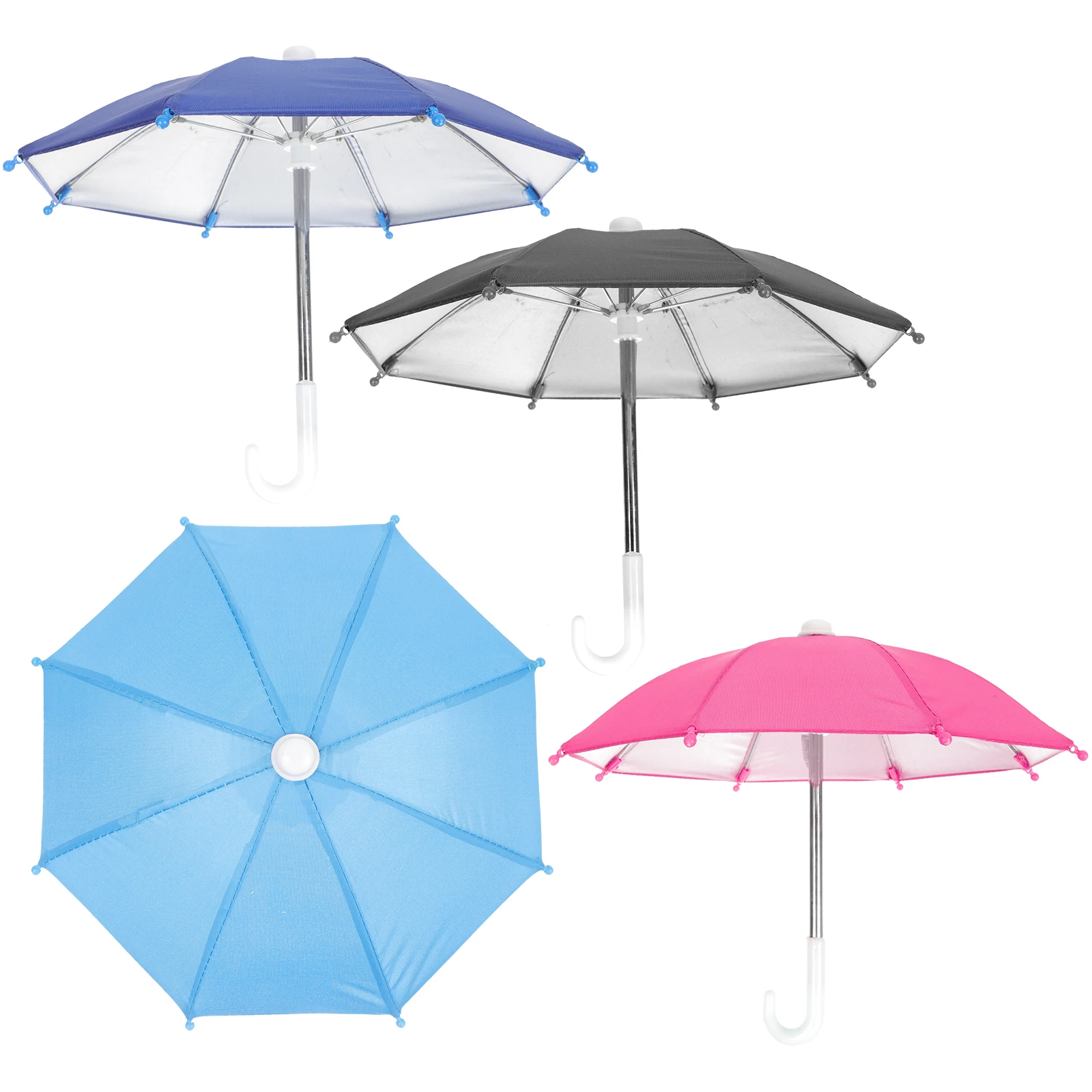 

4Pcs Phone Umbrella Cycling Small Craft Sun Visor Metal Mini Umbrellas Decorations Motorcycle Child Outdoor Portable Gifts Cell
