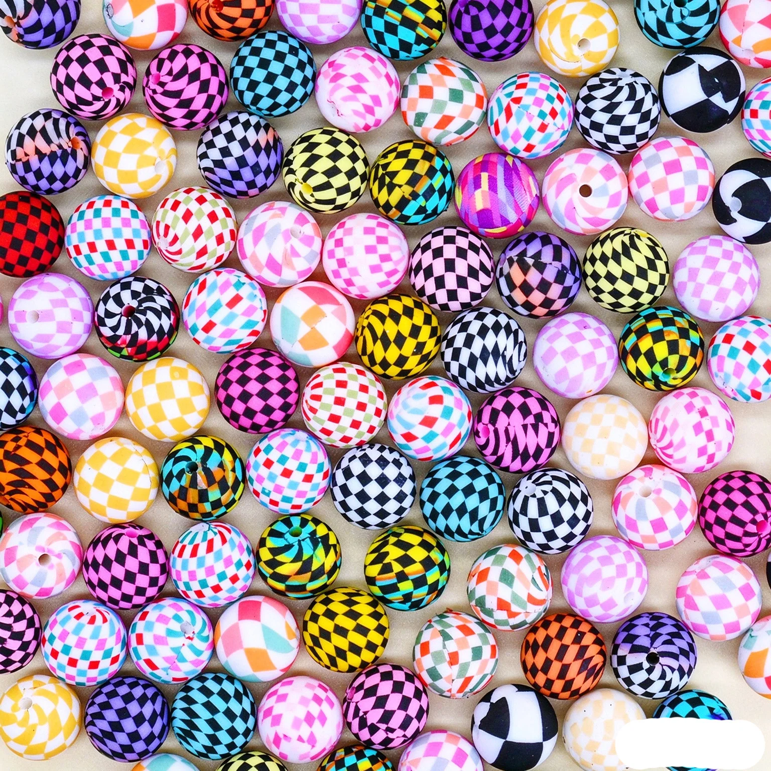 25PCS 15MM Silicone Round Beads Watermark Food-grade Silicone Bead Baby Teething Toy DIY Accessories Loose Beads Wholesale