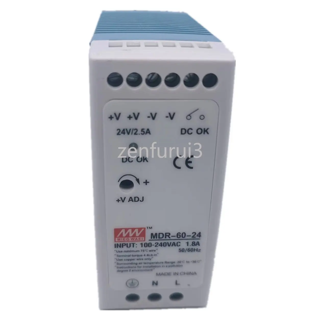 

Switching Power Supply 24Vdc Output 100-240Vac Input MDR-60-24 MDR-100-24 MDR-40-24 MDR-20-24