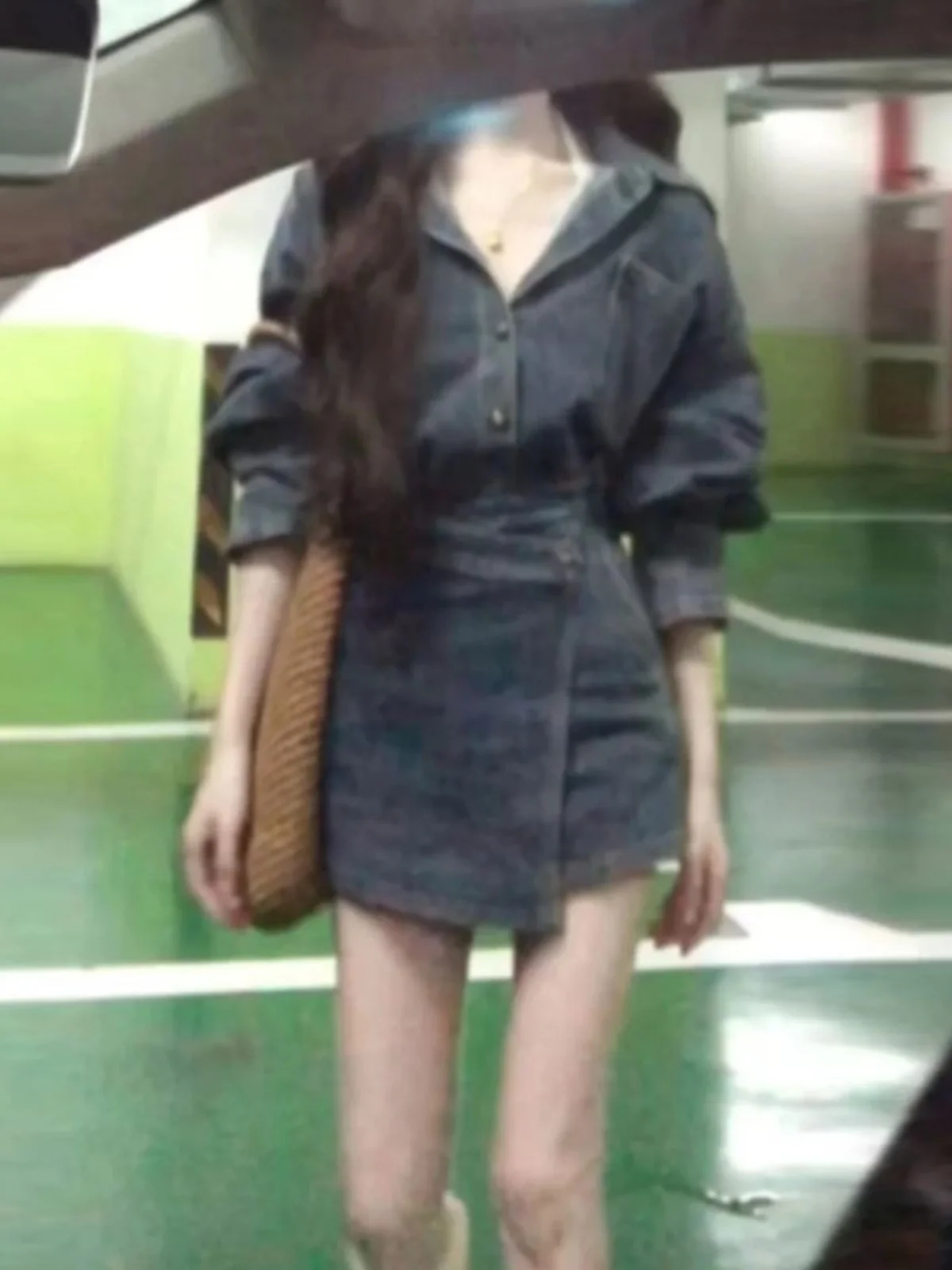 

Chic Casual Korean Style Denim Two-Piece Set Short Skirt Comfortable Long Sleeve Button up Top for Early Spring Fashionable