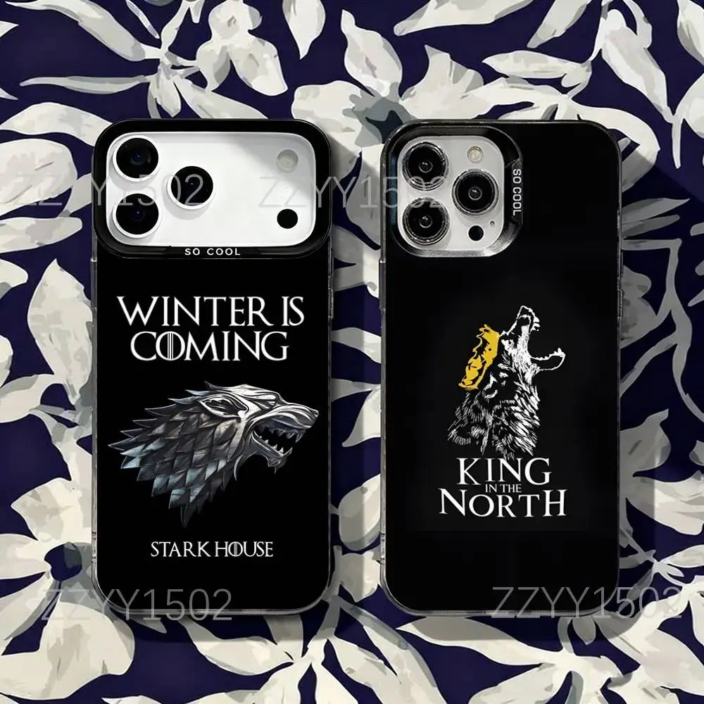 

Winter Coming Stark Phone Case For iPhone 17,16,15,14,13,12,X,8,Pro,Max,Plus,SE4,Air,Mini HD Black IMD Matte
