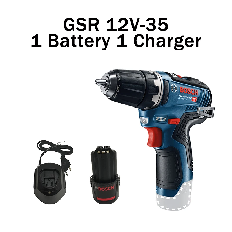 BOSCH GSR 12V-35  Drill Driver, 12V Multifunctional Electric Drill, Compact Portable Power Tool for Home Repair & DIY Projects