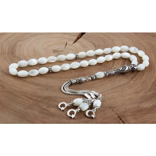 Believe Rosary Pearl the Moon the stars Pattern Silver Tassels Rosary