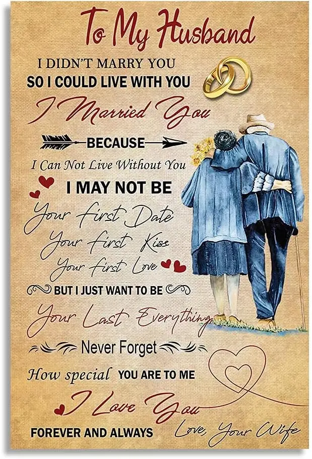 Metal Tin Signs To My Husband - I Love You Forever And Always Love Quote Letter Art Print Picture Indoor Home Wall Decor Ve sign