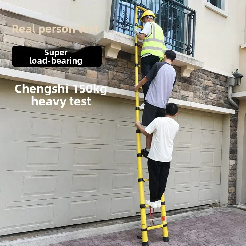 Insulated Fiberglass Extendable Step Ladder Electrician Telescoping Ladder for Construction and Heights Folding Ladder Telescoop