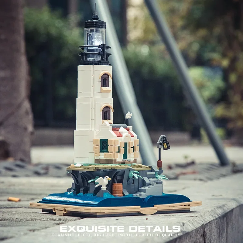 1016PCS Creative Motorised Lighthouse Sea House Building Blocks 21335 with LED light Assemble Bricks Toys Gift For Children Boy