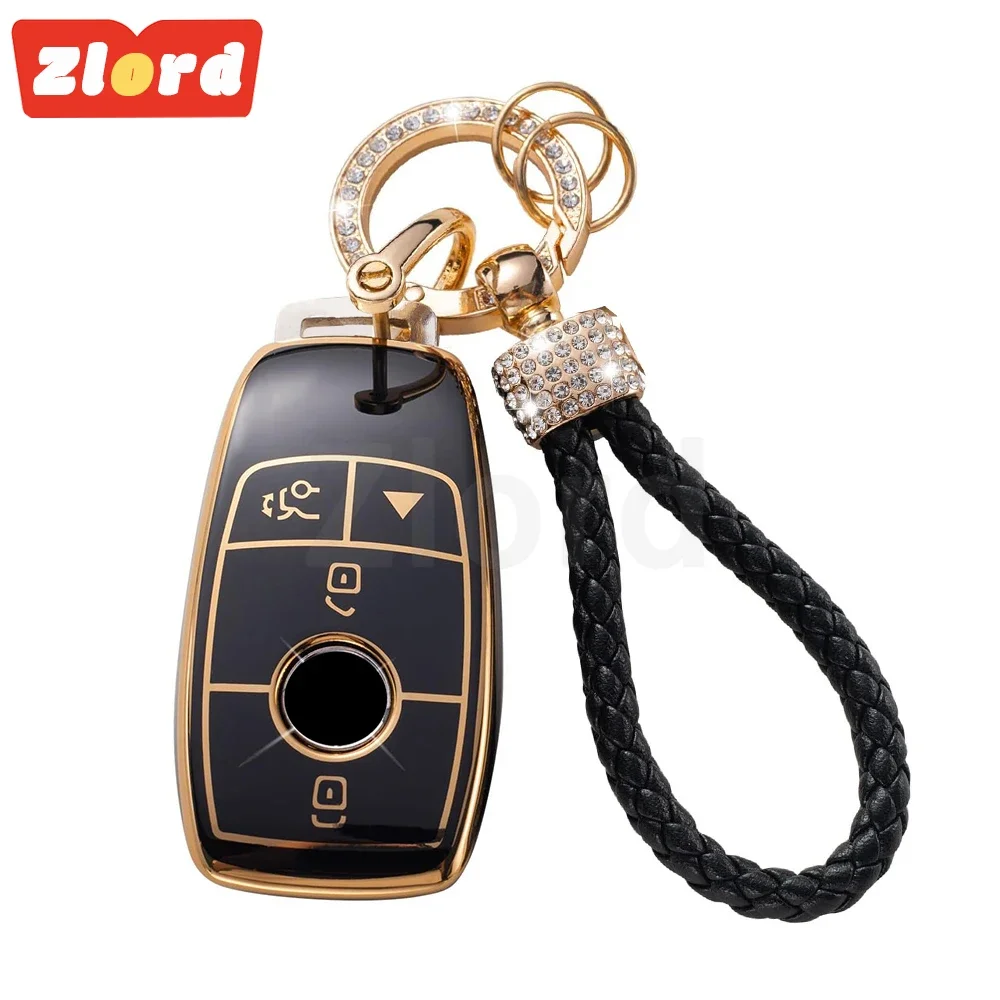 4 Buttons TPU Car Key Case Cover for Mercedes Benz E C S GLC Class E200 E400 E63 W213 S550 S560 C260 A200 Key Shell Protector