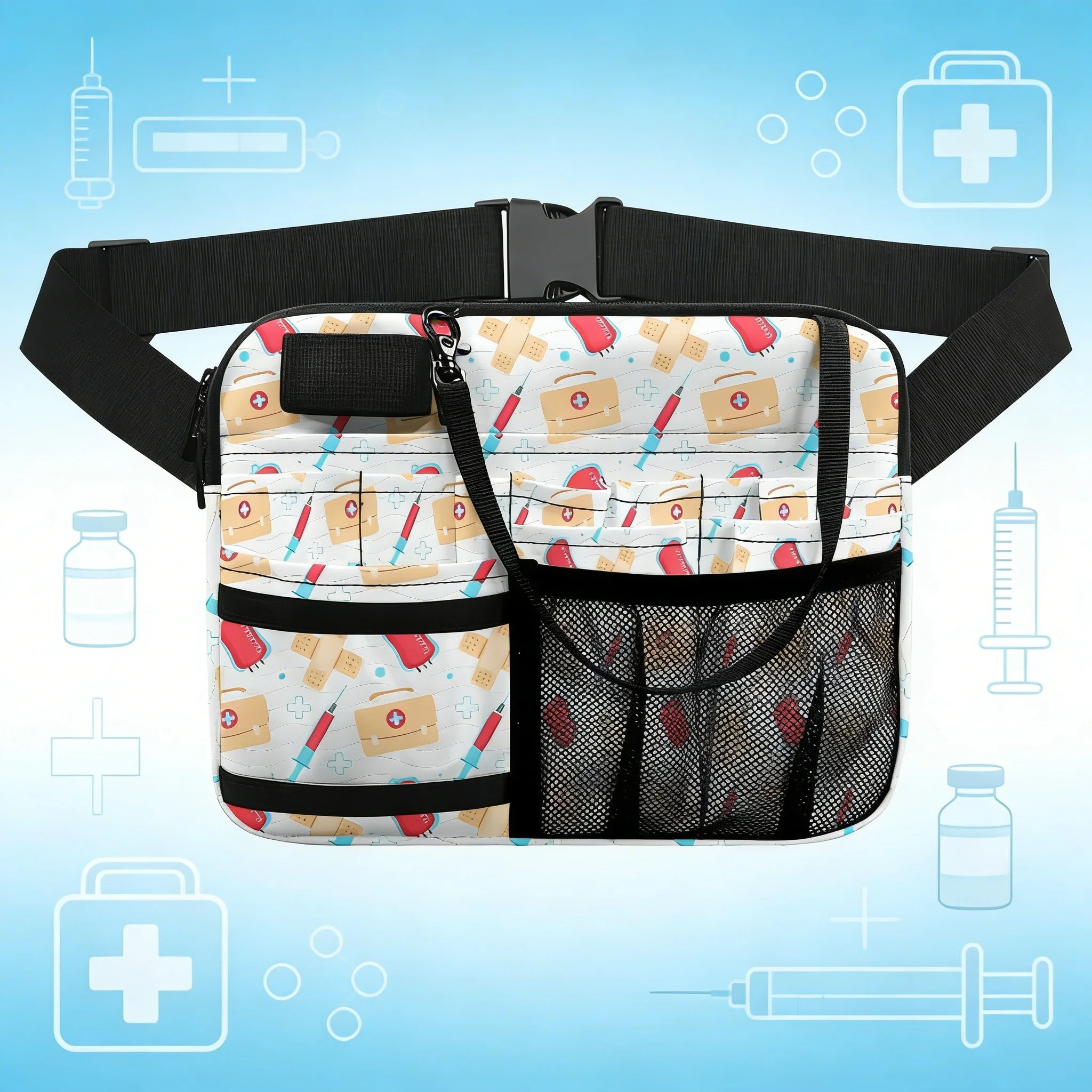 Healthcare Worker Waist Bag, Nurse Themed Fanny Pack, Portable Tool Pouch for Work