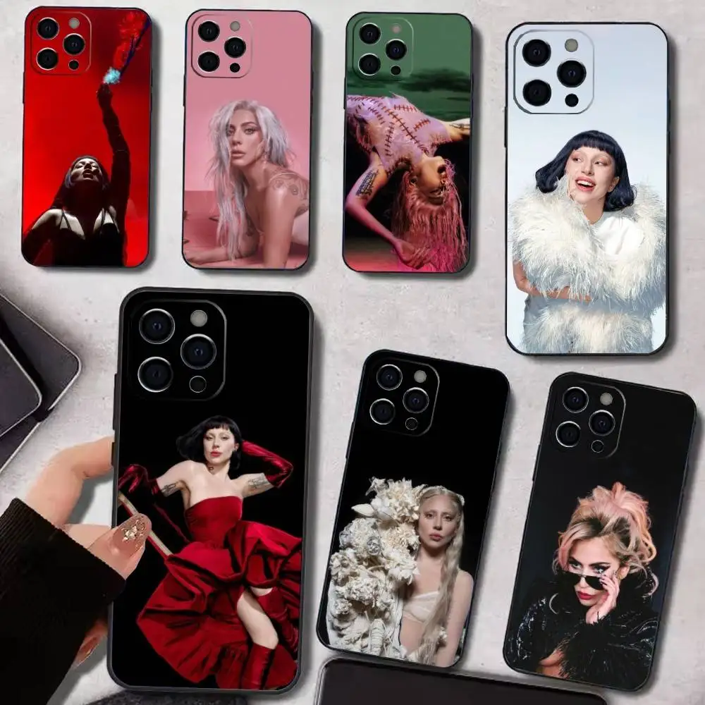 

Singer L-Lady G-Gaga Phone Case For iPhone 17,16,15,14,13,12,11 Plus,Pro Max,XS,Soft Silicone Black Cover