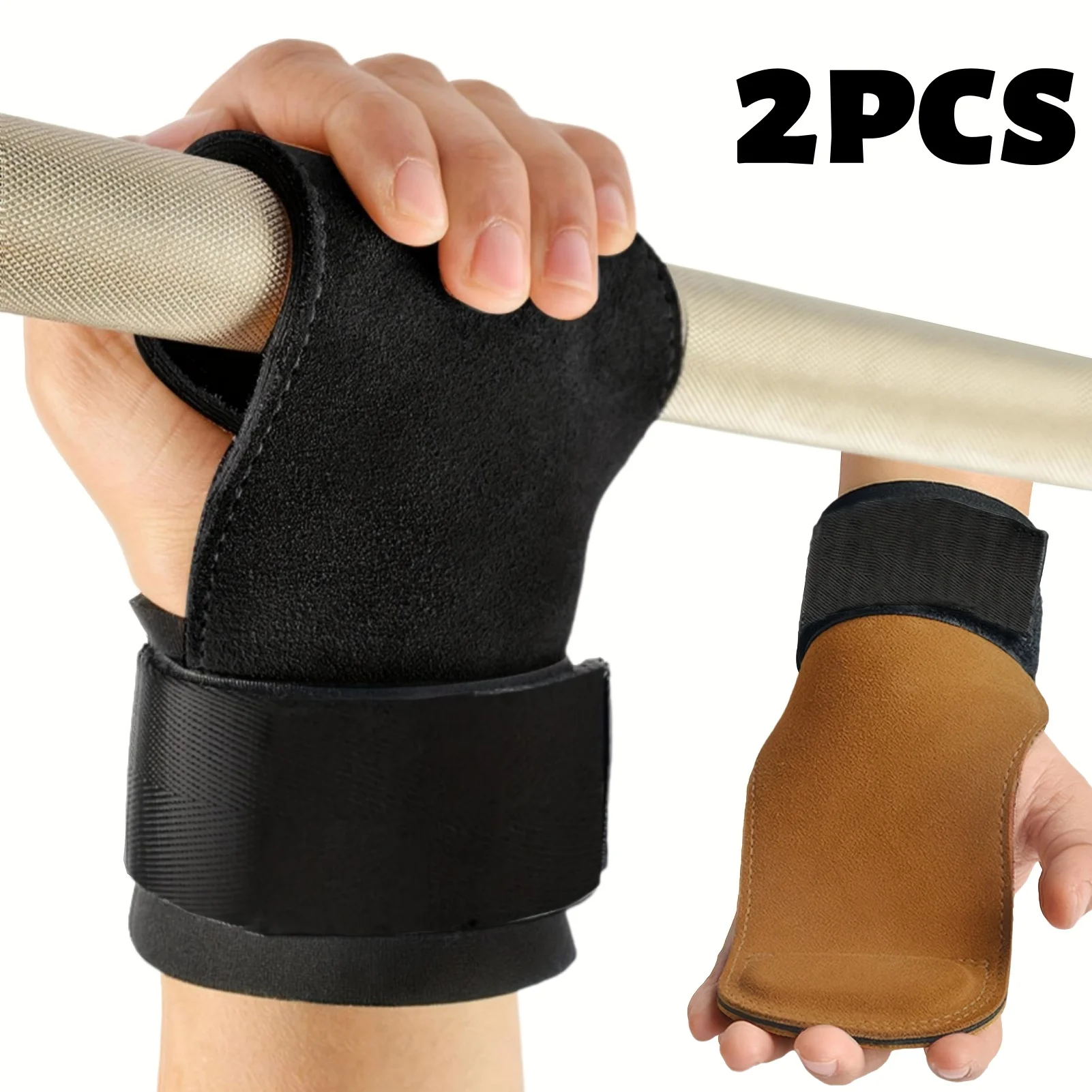 1/2 Peças de Alças de Pulso para Levantamento de Peso, Protetores de Palma para Academia e Fitness, para Treino de Força, Levantamento Terra, Barra Fixa e Luvas de Assistência para Exercícios