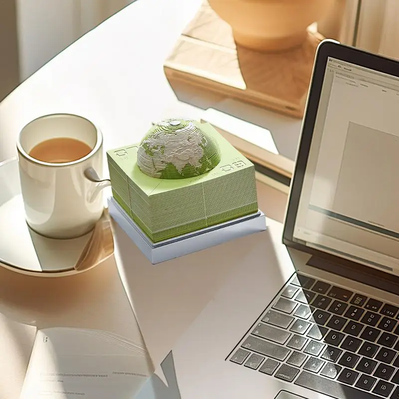 تقويم الأرض 2024 2024 الإبداعية شكل الأرض ساعة التقويم النحت ورقة الأرض نموذج مزق بعيدا ورقة نحت لزجة