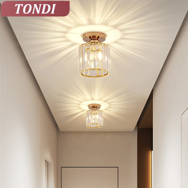 Luz LED de techo moderna para pasillo, luz de techo para balcón, iluminación interior de cristal, decoración Simple, lámparas luminosas para el hogar