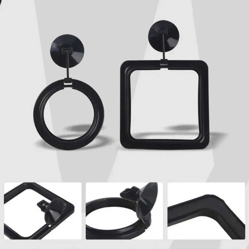 F92B Fishing Ring Ring Aquarium Floating cho cá vàng hình dạng 2 màu đen