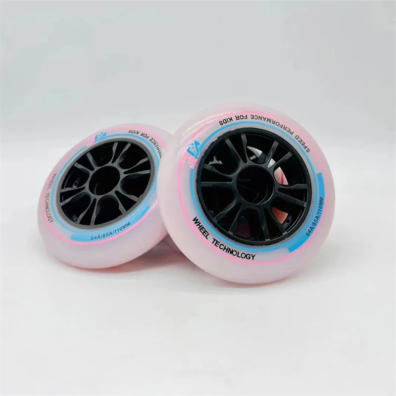 Professional Speed Wheels for Kids Field Track Race Dual Core 64A 85A Indoor Track Racing Rodas 90mm 100mm 110mm 2-Layers PU