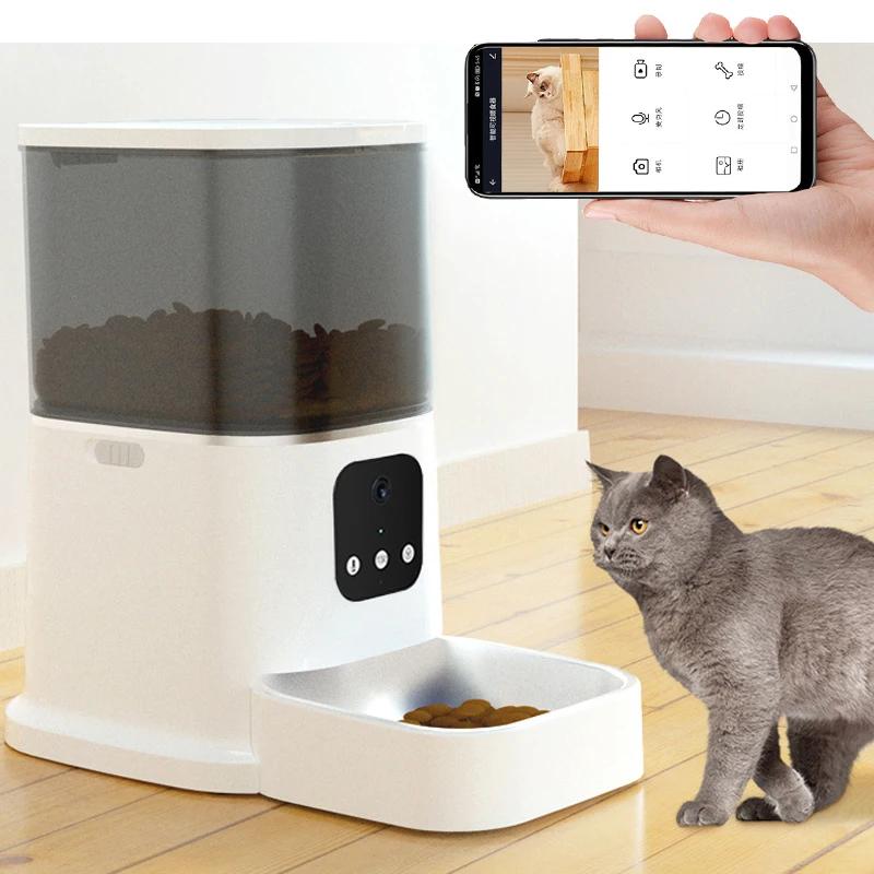 

Newest 6L Intelligent Pet Feeder for Timed and Quantitative Remote Feeding of Dogs, Feeder for Wifi, Automatic Feeder for Cats